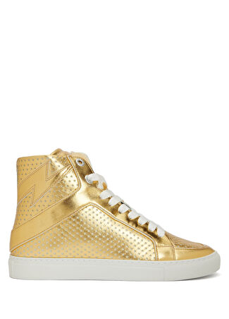 Zadig&voltaire Kadın Gold Logo Detaylı Deri Sneaker Altın Rengi 36