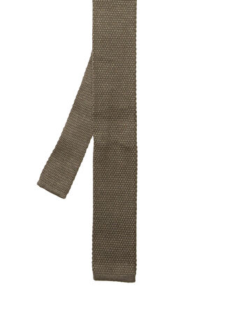 Zegna Erkek Kahverengi Dokulu Keten Kravat