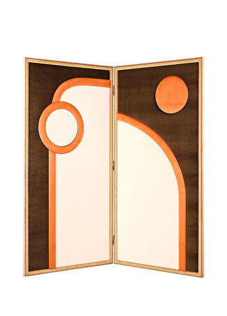 Alpaq Studio Arco Kahverengi Desenli Ahşap Paravan -1