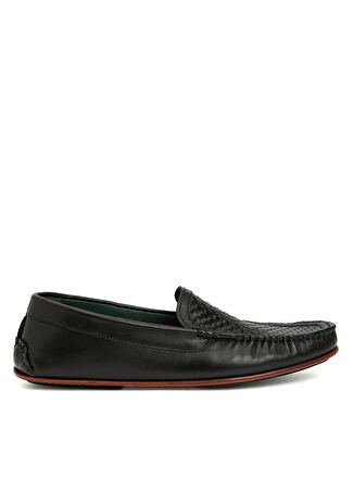 George Hogg Erkek Siyah Deri Loafer 40