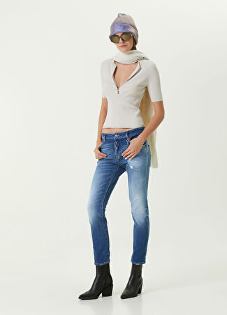 Dsquared2 Kadın Mavi Skinny Jean Pantolon Lacivert 38 It