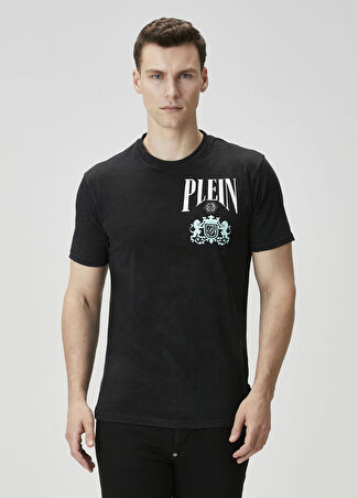 Philipp Plein Erkek Siyah Logo Baskılı T-Shirt L