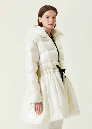 Red Valentino Kadın Kapüşonlu Kapitoneli Mont Bej 36 It