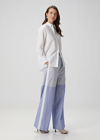 Stella Mccartney Kadın Mavi Çizgili Pantolon 38 It