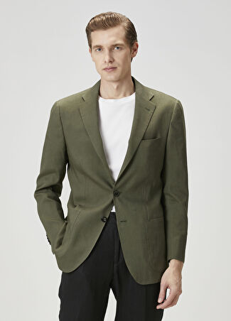 Kiton Erkek Yeşil Keten Ceket 50 It
