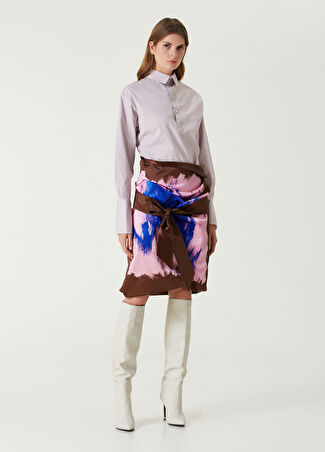 Dries Van Noten Kadın Kahverengi Pembe Midi Etek 34 It