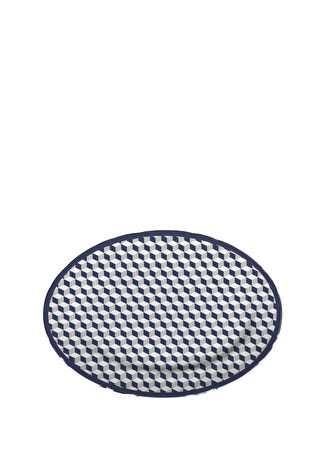 Baci Milano Versailles Mavi Oval Formlu Melamin Tabak Çok Renkli