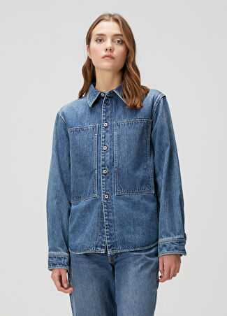 Jil Sander Kadın Mavi Denim Gömlek S