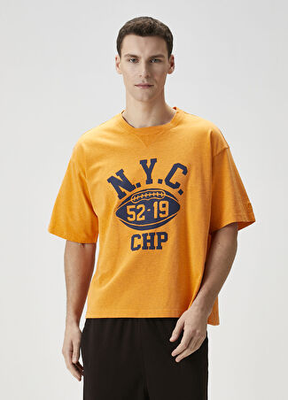 Champion Erkek Turuncu Baskılı T-Shirt S