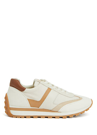 Lauren Ralph Kadın Bej Kahve Deri Sneaker Kahverengi 7 Us -1