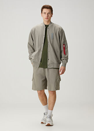 Alpha Industries Erkek Gri Beli Kordonlu Kargo Şort Xl -1