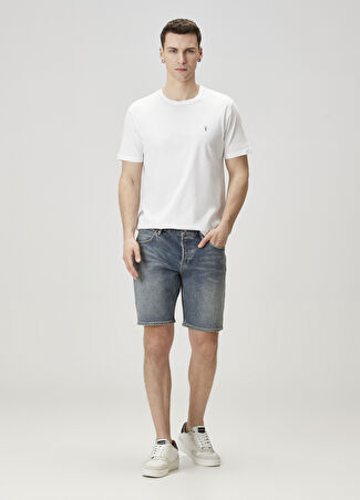 Allsaints Erkek Skinny Fit Switch Mavi Denim Bermuda 38 Uk -1