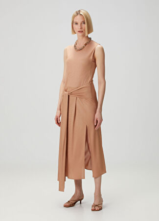 Collection Kadın Nude Midi Elbise Pembe 34