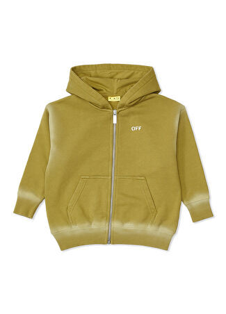 Off-white Erkek Çocuk Yeşil Kapüşonlu Sweatshirt Beyaz 4 Yaş