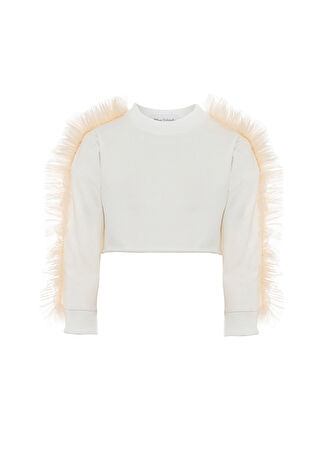 Mini Celebrities Kız Çocuk Ekru Crop Poppy Sweatshirt 2 Yaş -1