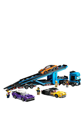 Lego Erkek Çocuk 60408 City Spor Arabalı Araç Taşıma Kamyonu Yapı Oyuncağı -1