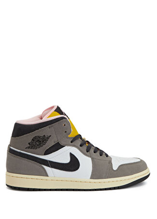 Nike Erkek Air Jordan 1 Mid Se Beyaz Deri Sneaker 40