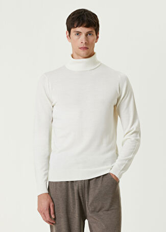 John Smedley Erkek Connel Beyaz Balıkçı Yaka Merino Kazak M