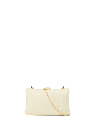 Network Kadın Bej Hasır Clutch -1