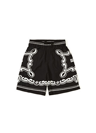 Dolce&gabbana Erkek Çocuk Siyah Baskılı Bermuda -1