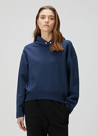 Boss Kadın Enolari Lacivert Kapüşonlu Sweatshirt L -1