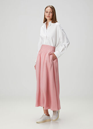 Gabriela Hearst Kadın Pembe Midi Keten Etek 40 It