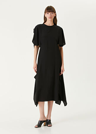 Stella Mccartney Kadın Siyah Midi İpek Elbise 40 It