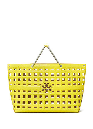 Tory Burch Kadın Ostrich Sarı Deri Alışveriş Çantası