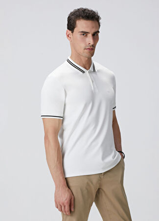 Network Erkek Kırık Beyaz Polo Yaka Örme T-Shirt Bej S
