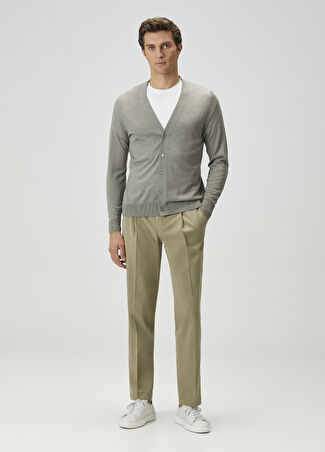Collection Erkek Haki Pilili Chino Pantolon 46 -1
