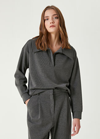 Collection Kadın Antrasit Sweatshirt Gri M -1