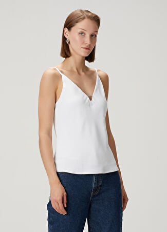 Guess Kadın Caroline Beyaz Atlet Xl -1