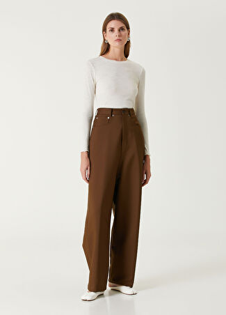 Mm6 Maison Margiela Kadın Haki Wide Leg Jean Pantolon 26 Us