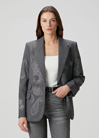 Zadig&voltaire Kadın Venus Gri Taşlı Blazer 34 It