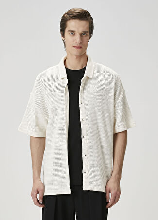 Allsaints Erkek Munroe Krem File Dokulu Gömlek Bej S