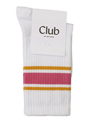 Beymen Club Club Kadın Beyaz Çizgili Çorap