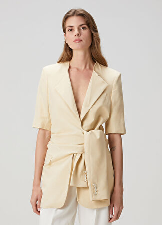 House Of Dagmar Kadın Bej Kısa Kol Blazer 34 Fr