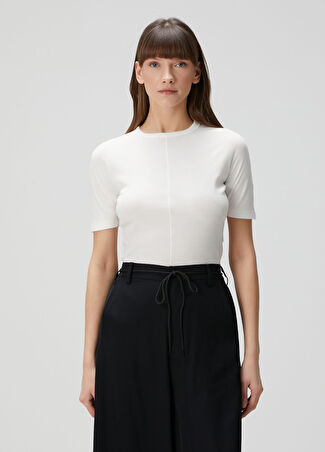 Y-3 Kadın Fitted Beyaz T-Shirt L