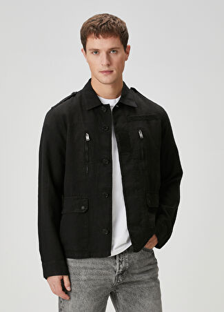 Zadig&voltaire Erkek Kido Siyah Keten Ceket L -1