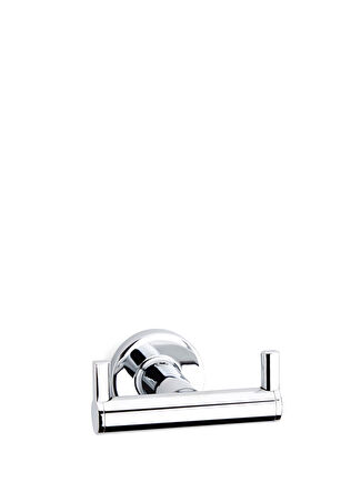 System Bathroom Accessories Hoop İkili Banyo Askılığı Krom Renk Gümüş Rengi -1