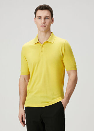 Kiton Erkek Sarı Polo Yaka Kısa Kollu Triko Xxl