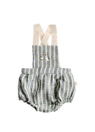 Miela Kids Anne Kaz Nakışlı Mint Müslin Bebek Salopet 6-9 Ay -1