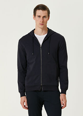 Pal Zileri Erkek Lacivert Kapüşonlu Sweatshirt 50 It