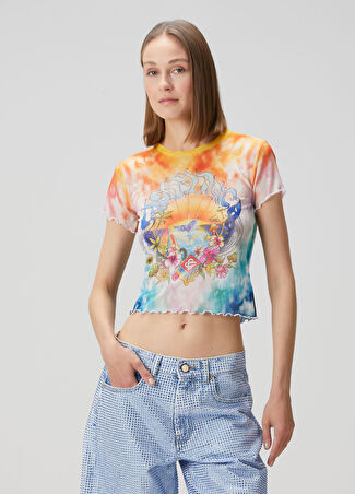 Casablanca Kadın Surf Trip Batik Desenli Tül T-Shirt Xs