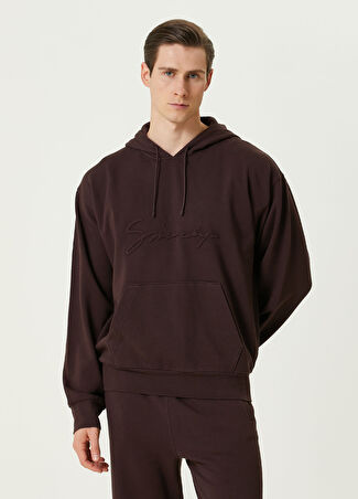 Givenchy Erkek Bordo Kapüşonlu Logo Detaylı Sweatshirt S