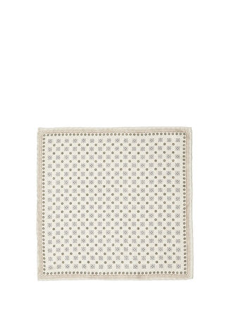 Brunello Cucinelli Erkek Colorblocked Mikro Desenli İpek Poşet Mendil