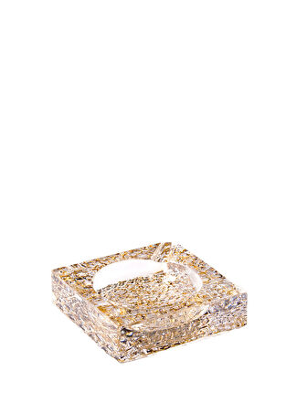 Roberto Cavalli Crocodile Gold Yılan Derisi Desenli Altın Rengi Dekorlu Kristal Kül Tablası -1