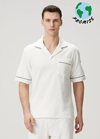 Moncler Erkek Beyaz Logo Detaylı T-Shirt M