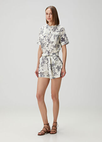 Zadig&voltaire Kadın Tropical Island Desenli Tulum Bej Xs