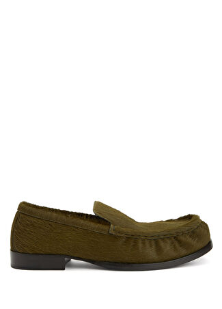 Dries Van Noten Kadın Haki Keten Loafer Yeşil 37